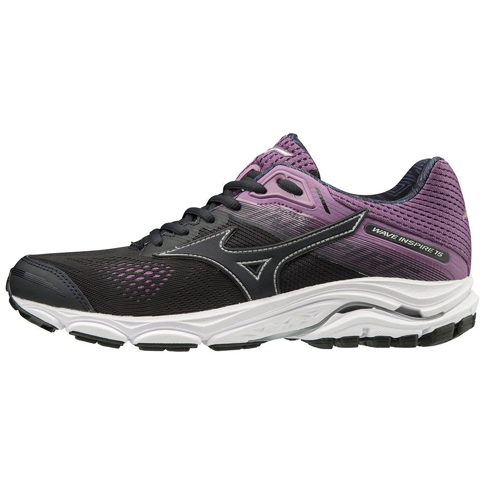 Mizuno Women's Trail Running Shoes Deep Grey/Deep Grey WAVE INSPIRE 15 Shoes - J1GD194453